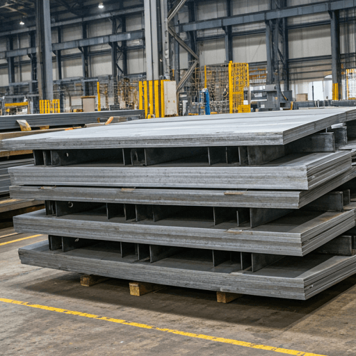 Industrial steel components organized in a modern in Shri Ganesh Sales, Kota, Rajasthan warehouse facility
